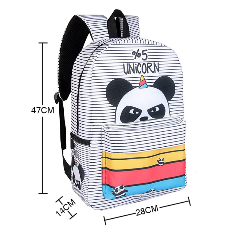 Kawaii 5 procent unicorn panda ryggsäck för tonårsflickor barn skolväskor tecknad ryggsäck barn bok väska skolväskor