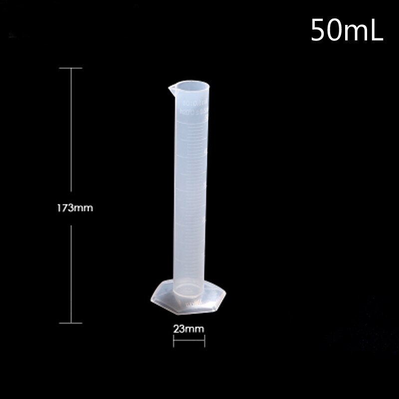 10 Stuks/pak 50Ml Food Grade Plastic Maatcilinder Thicked Pp Materiaal Laboratoriumapparatuur Afgestudeerd Cilinder