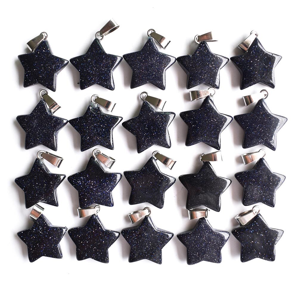Verschiedene naturstein mixed star charms anhänger für DIY schmuck machen 24 teile/los freies: blue sand stone