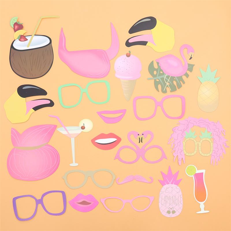 22Pcs Delicate Funny Pool Hawaii Party Photo Booth Props Party Favors Party Accessories Party Decoration