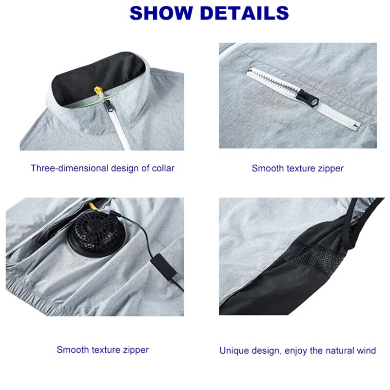 Summer cooling air conditioning clothing charging cooling jacket electric fan air conditioning cooling jacket fishing riding