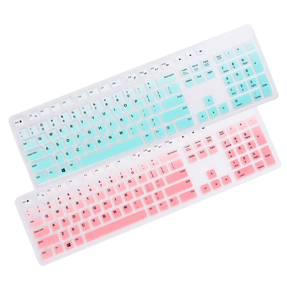 2PCS Dustproof Keyboard Skin Silicone Keyboard Protector Waterproof Keyboard Protective Cover Compatible for Dell KB216P/KB216T/