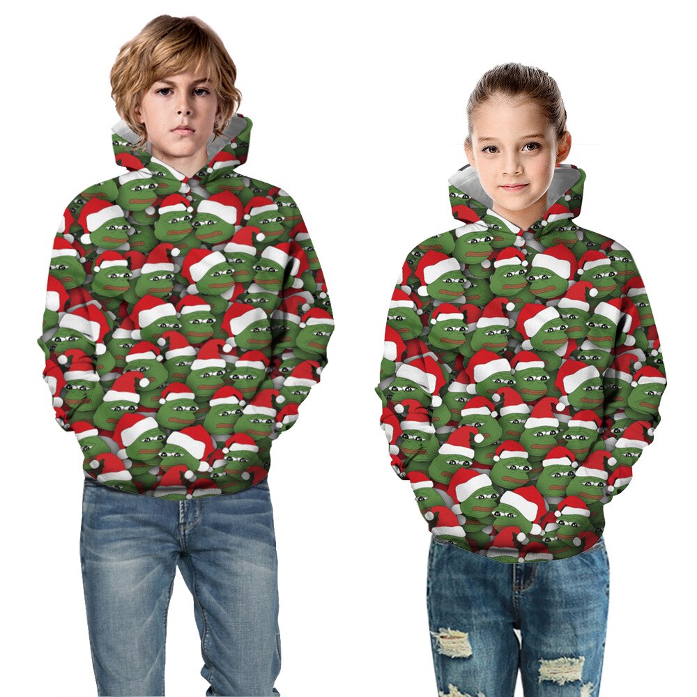 de Navidad estampado de muñecos de nieve niños de manga larga Sudadera con capucha nueva otoño/sudadera de invierno de Navidad