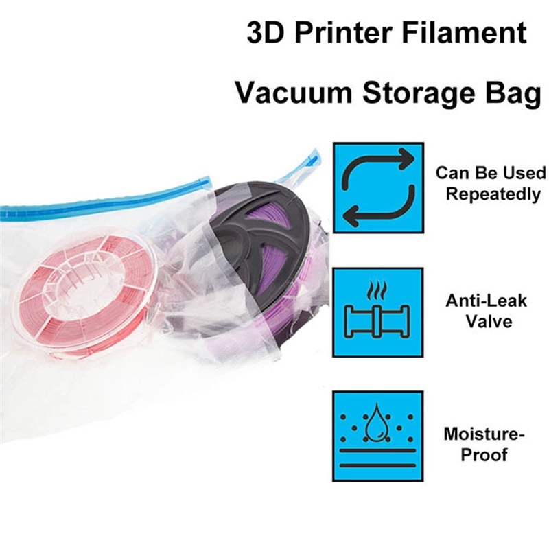 Bolsa de almacenamiento al vacío para impresora 3D, filamento PLA ABS, secador de filamentos, bolsas de sellado resistentes a la humedad que mantienen el filamento seco