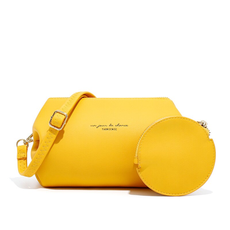 YOJESSY Yellow Soft PU Leather Crossbody Bags For Women Small Mini Lady Shoulder Messenger Bag Handbags Bag: YELLOW