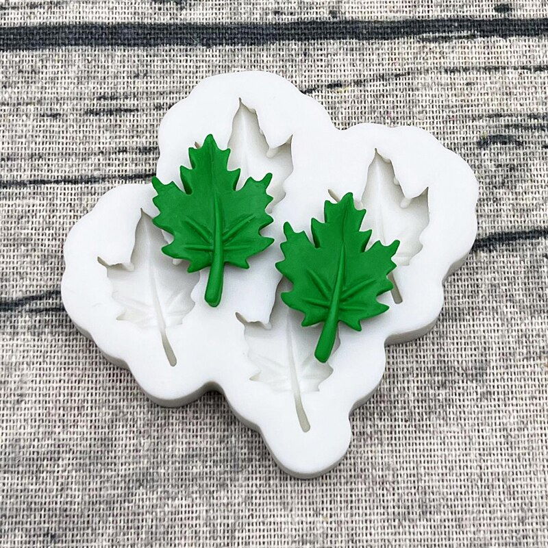 Palm Ginkgo Arce Monstera Deliciosa hojas silicona Sugarcraft molde herramientas de resina Cupcake Fondant herramientas de decoración de pasteles: Beige