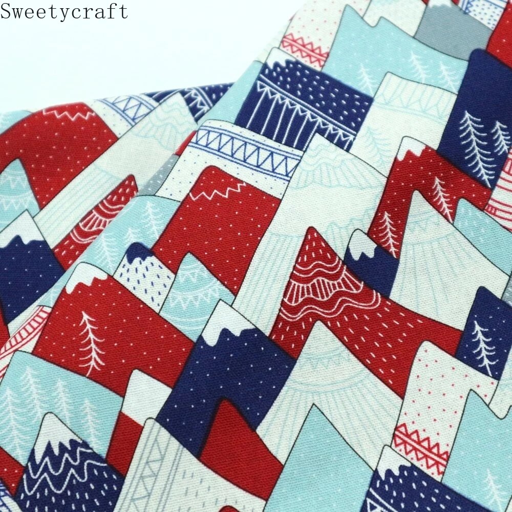 110x45cm épais Tissu par Yard Patchwork Telas Tissu Costura couture coton Tissu montagne impression bricolage sac à la main décor à la maison: Cotton Fabric 3