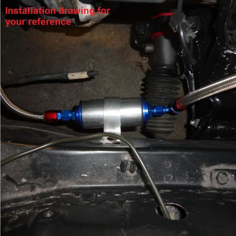 Racing Ready Inline Fuel Filter AN10 Steel SS With 100 Micron Element Black