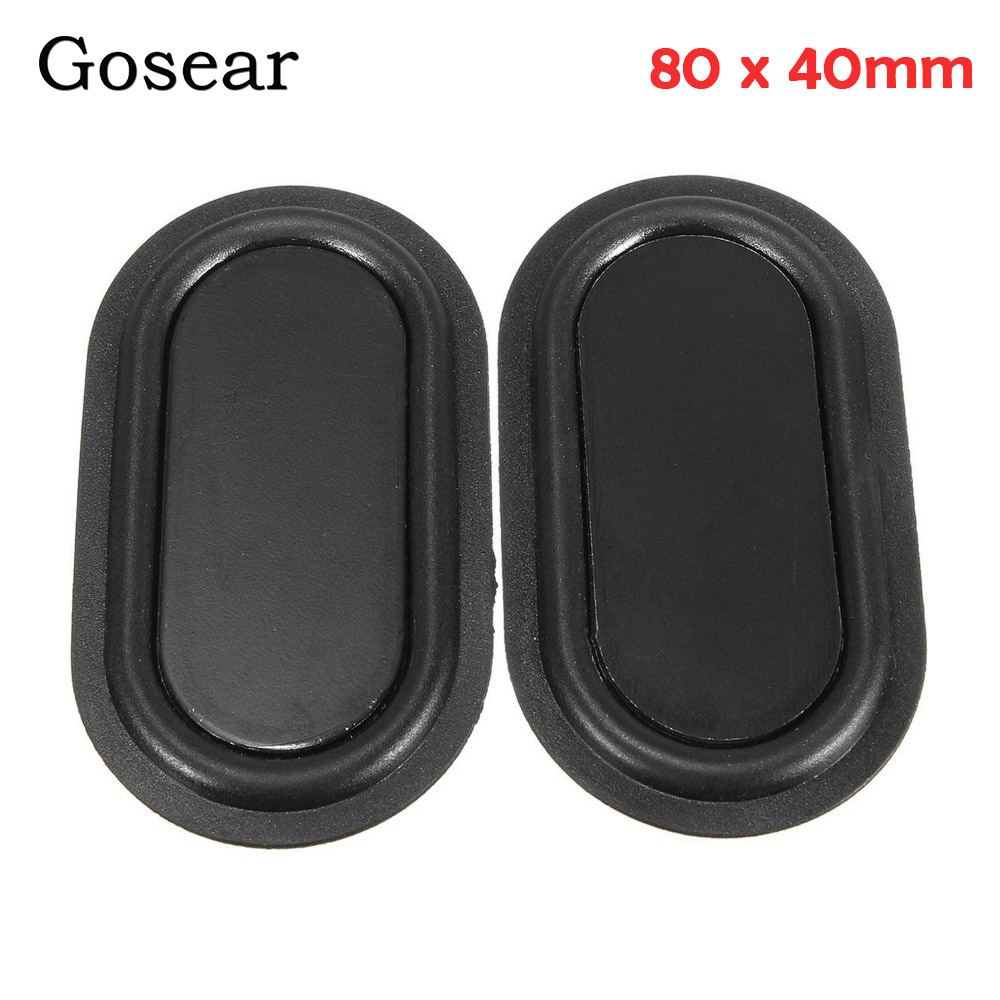 Gosear 1 par = 2 piezas 80 x x 40mm altavoces radiador pasivo placa auxiliar placa de vibración de graves de goma duradera accesorios de altavoz