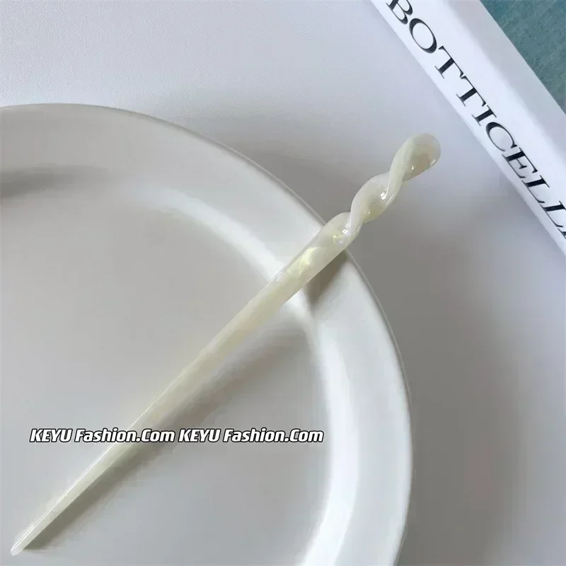 Palillos para el cabello de estilo chino para mujer, palillos de acetato Vintage, horquillas, Clips, joyería de boda, accesorios de estilismo de belleza para niña: Rosa