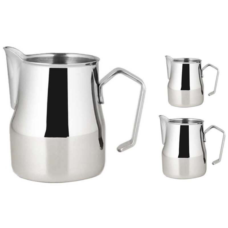 Stainless Steel Milk Frothing Jug Thick Coffee Mugs Italian Latte Art