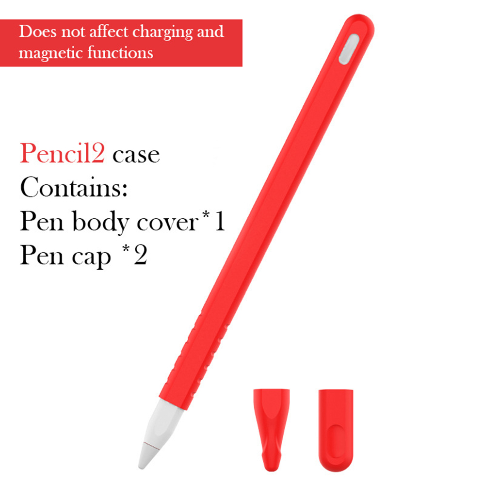 Silicone Case for Apple Pencil Pro Stylus Silicone Pen Cover with Pen Cap for Apple Pencil 2 2nd Generation Cover Protect Sleeve: XXL / Red Black