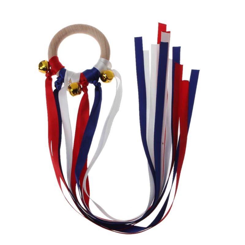 Rainbow Natural Wooden Ribbon Rattle Ring Baby Tee... – Grandado