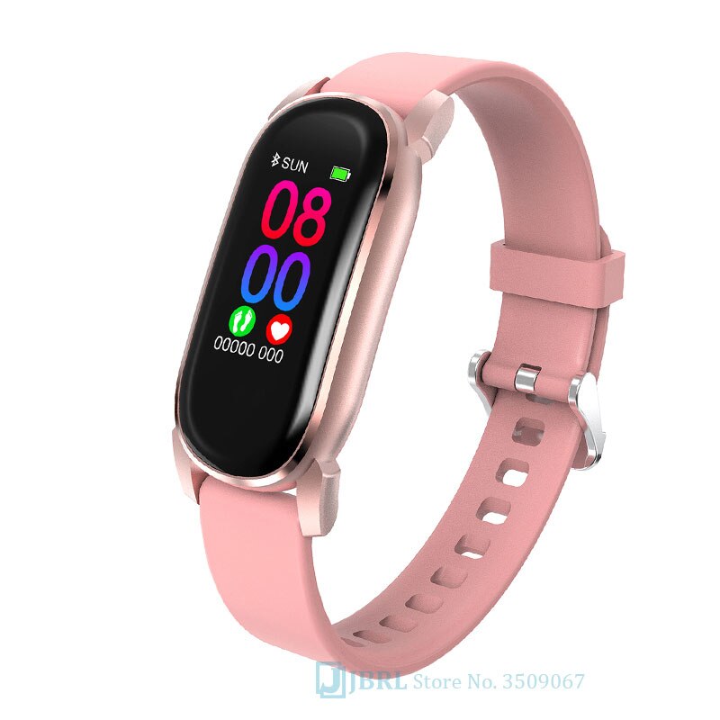 Temperatura Intelligente Banda Delle Donne Degli Uomini Braccialetto Intelligente Inseguitore di Fitness Per Android IOS Smartband Top di Lusso Intelligente Wristband della Fascia di Polso: silicone pink