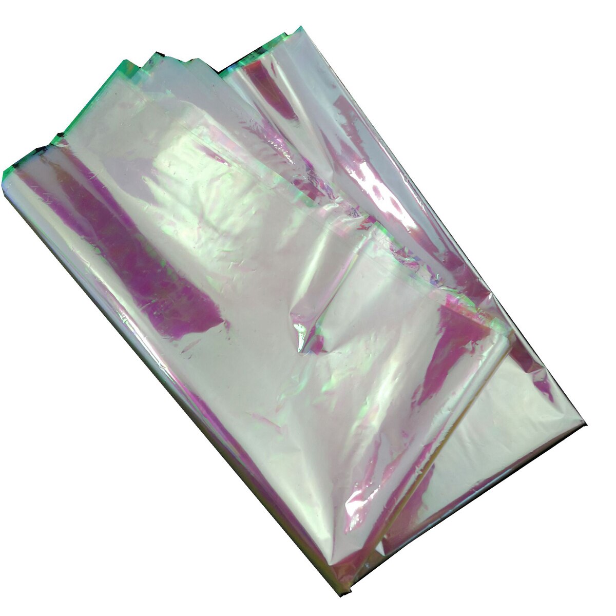 Confettis en cellophane irisé de 0.015mm, pour cire, dégradé arc-en-ciel, Film magique Transparent en verre, 50x60cm, 20 feuilles