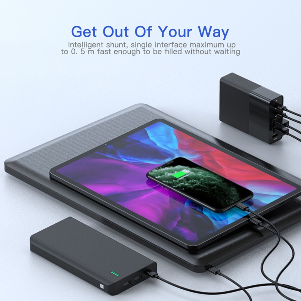 4/5/6 Port PD Charger QC 3.0 Dual Protocol Quick Charge 48/65/75W USB Fast Charger For iPhone 12 11 Mini Pro Max Smart Adapter