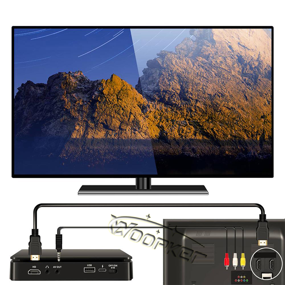 Woopker DVD Player HD Player HDMI AV Connection With USB input Headphone Output touch LED Screen HD 1080P Type-C 5V / 2A