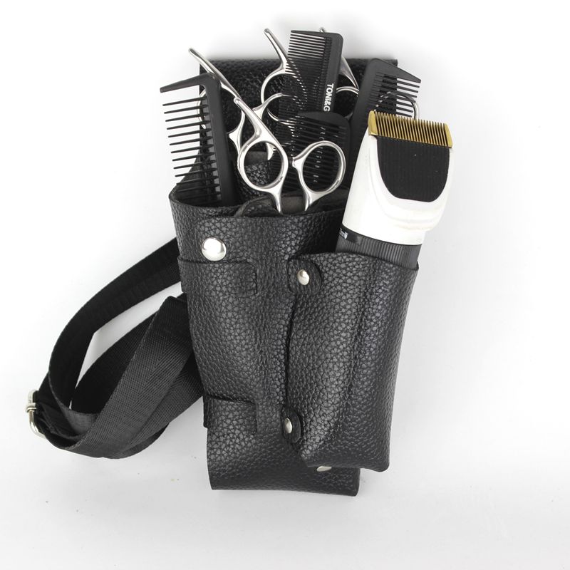 Salon hår sakse taske pu sakse klip skæreposer værktøj frisør hylster taske holder sag bælte værktøj taske