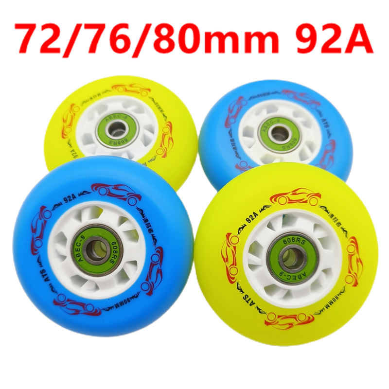 Rollrad Inline-Schlittschuh-Rad Schieberad Bremsrad 92a 72 76 80 mm Härte 92a 8 Räder/Los