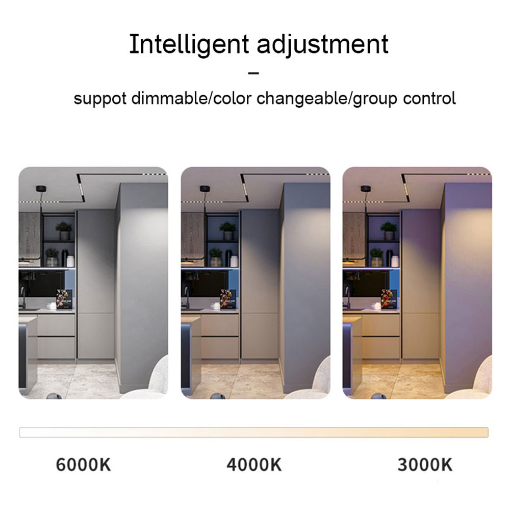 Smart LED Magnetic Track Light Dimmable 48V Pendant Spot Lamp Magnet Flexible Fixture Rail Modern Changeable System 2M