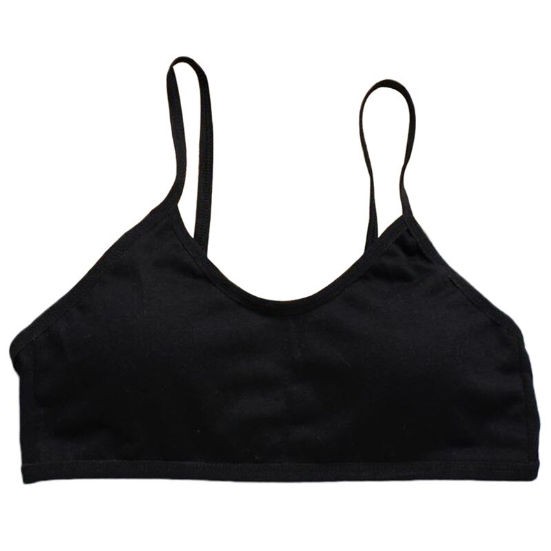 Ungdomsjenter undertøy myk polstret bomulls-bh unge jenter til yoga sport-bh 8-18y: Bk