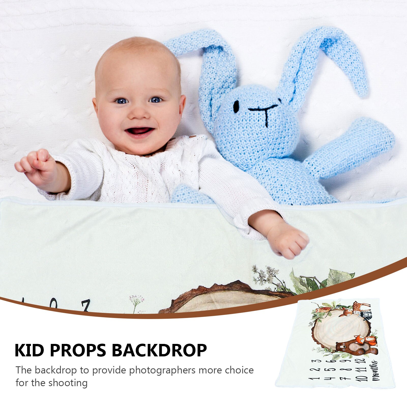 Coperta della foto della pietra miliare mensile del bambino del puntello della foto della coperta della pietra miliare del bambino della flanella