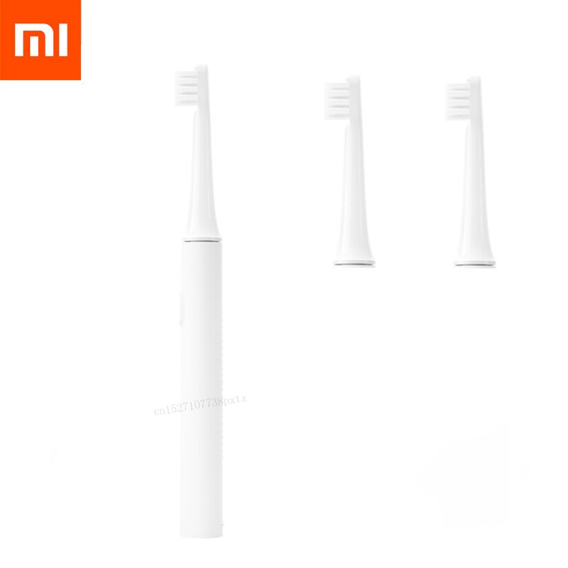 Xiaomi-cepillo de dientes eléctrico Mijia T100 para adulto, resistente al agua, Ultra sónico, automático, recargable por USB: Brush with 2 Head