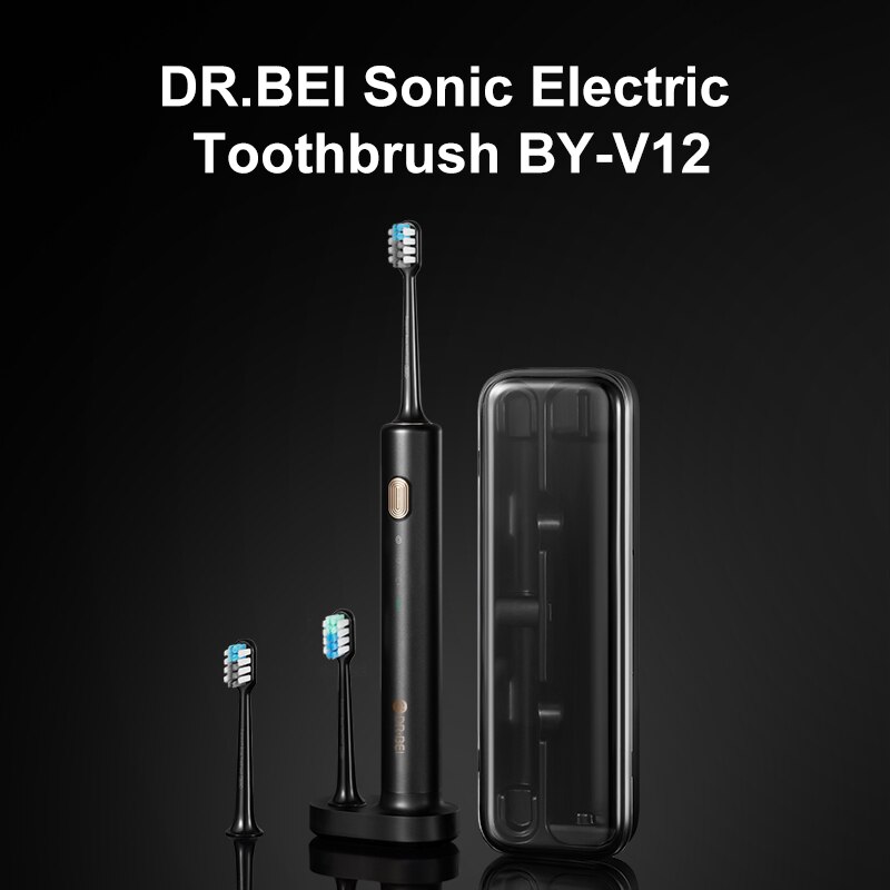 DR.BEI BY-V12 Ultrasonic Electric Toothbrush Portable 3 Models Soft Electric Tooth Brush IPX7 Rechargeable Adults Oral Cleaner