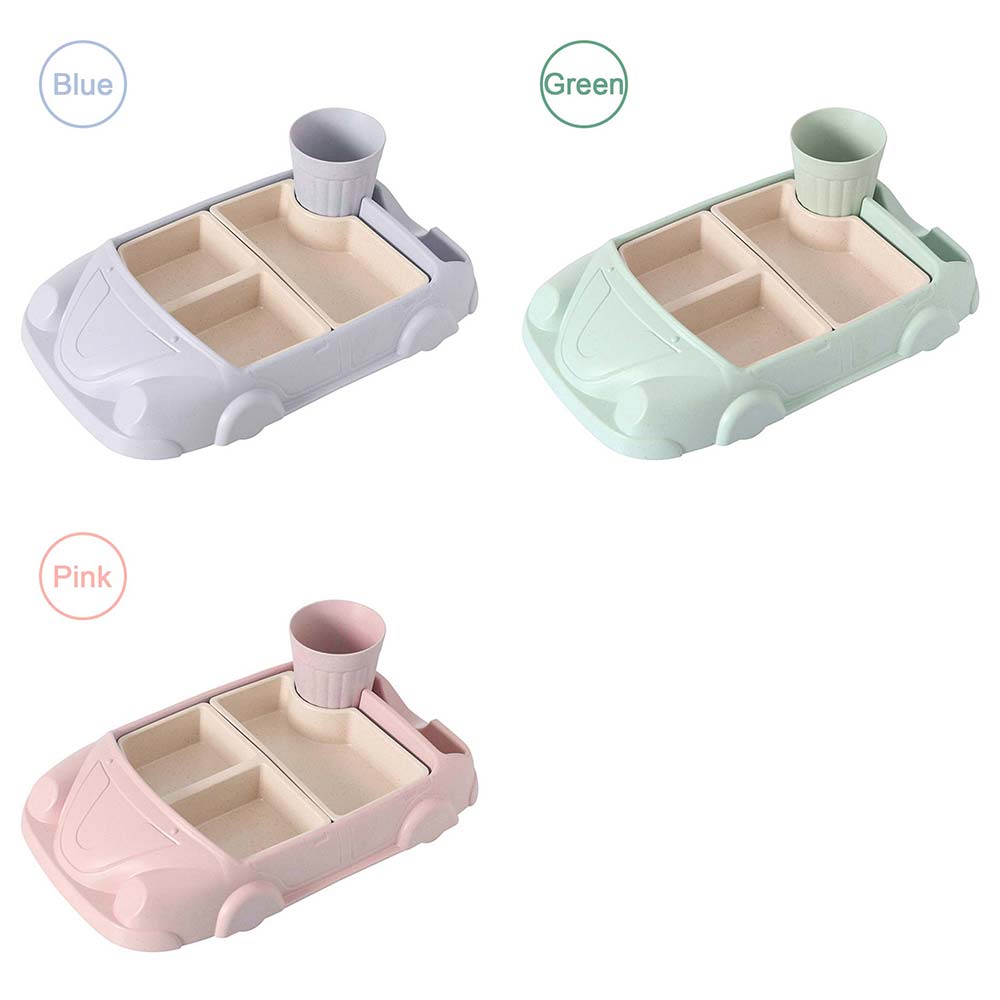 Barn porslin bil form skål kopp tallrikar barnmat behållare spädbarn bambu fiber träning rätter baby utfodring uppsättningar