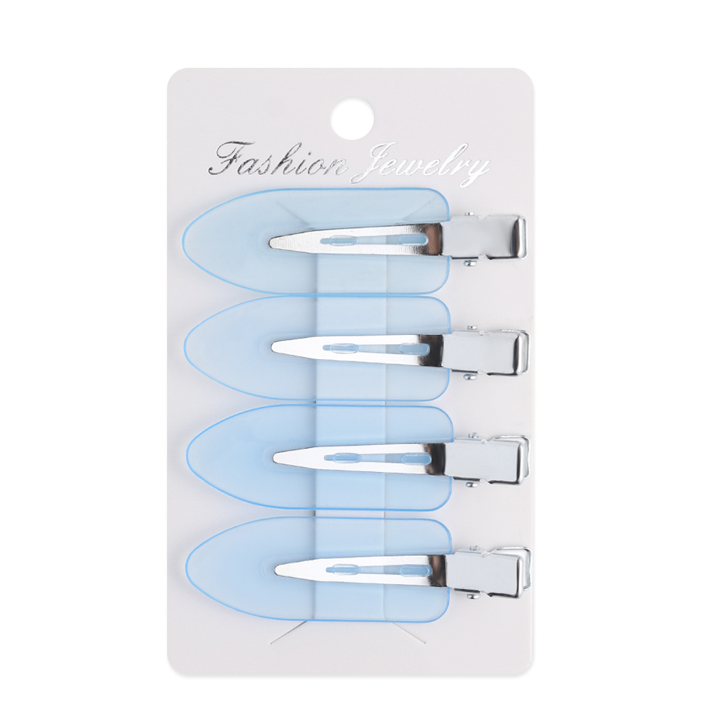 Clip de maquillaje sin costuras para mujer y hombre, pasador sin pliegue, pinza para el cabello sin curva, peluquería , estilismo, horquilla fija, 4 uds.: Verde