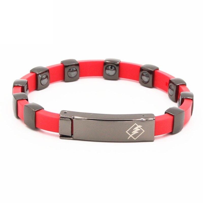 Anti Static Bracelet Negative ion Silicone Bracelet Remove The Body Static Waterproof Couples Wristband Safety Working Sport: Red