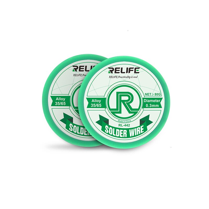 Fio de solda relife RL-442 0.3 / 0.4 / 0.5 / 0.6mm 100g atividade de temperatura média, baixo ponto de fusão, lata de solda fácil