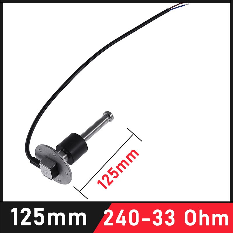 Brandstofniveausensor Met Water Niveau Sensor 125Mm 0-190 Ohm /240-33 Ohm Olie Tank niveau Indicator Meter Voor Boot: 125mm 240-33 ohm
