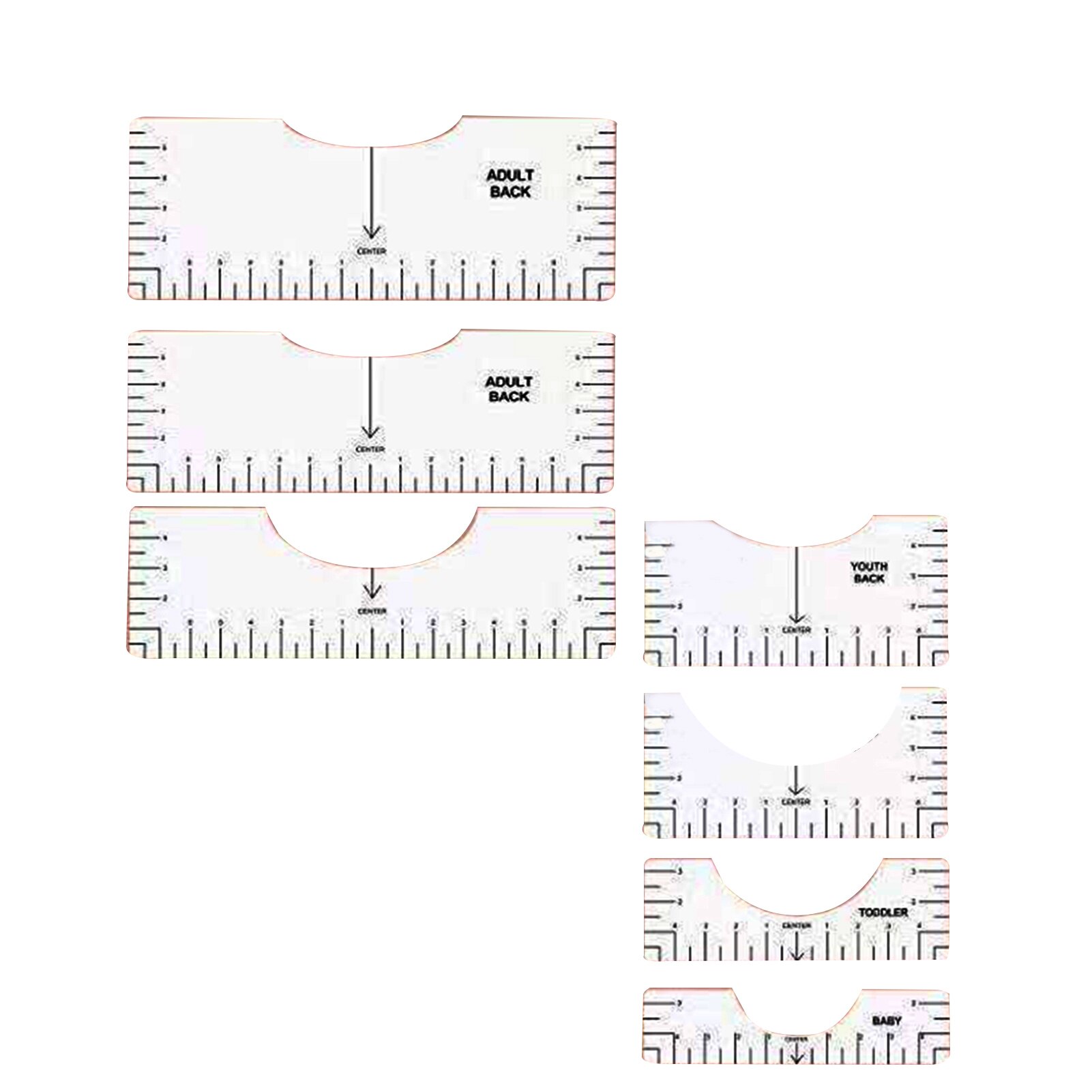 T-Shirt Alignment Ruler Craft Ruler with Guide Tool for Drawing Template Craft Tool Sewing UD88: bright white D