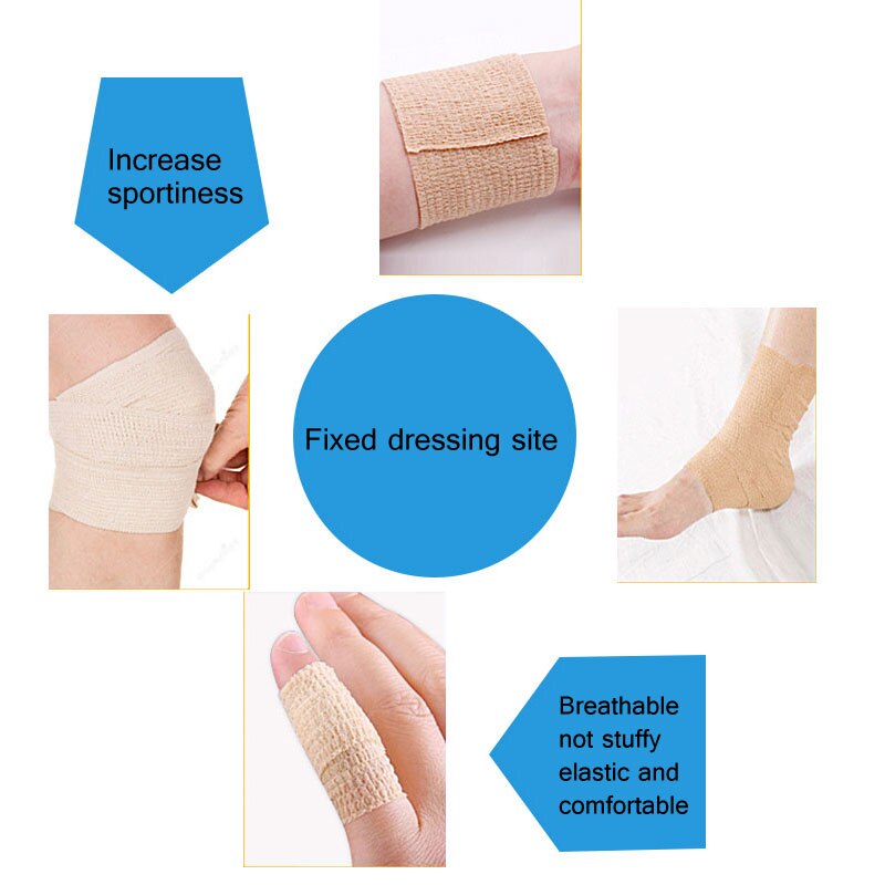 Självhäftande omslag självhäftande tejp sammanhängande bandagetejp, stark elastisk sporttejp för handled, stretch atletisk tejp