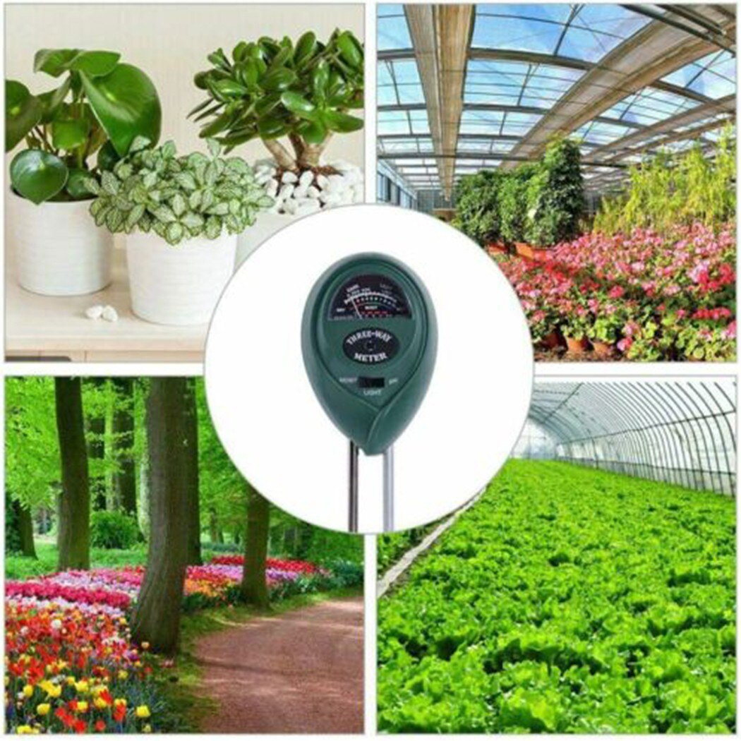 3 In 1 Soil Ph Meter Soil Tester PH Moisture Meter Temperature Sunlight Intensity Measurement Meter Kit For Garden Plant Testing