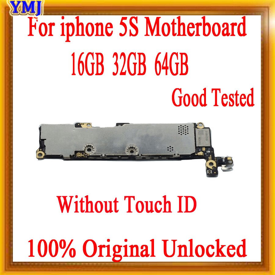 16gb/32gb/64gb 100% Original débloqué pour la carte mère d'iphone 5S, pour les cartes logiques d'iphone 5s avec/sans identification tactile par iCloud gratuit