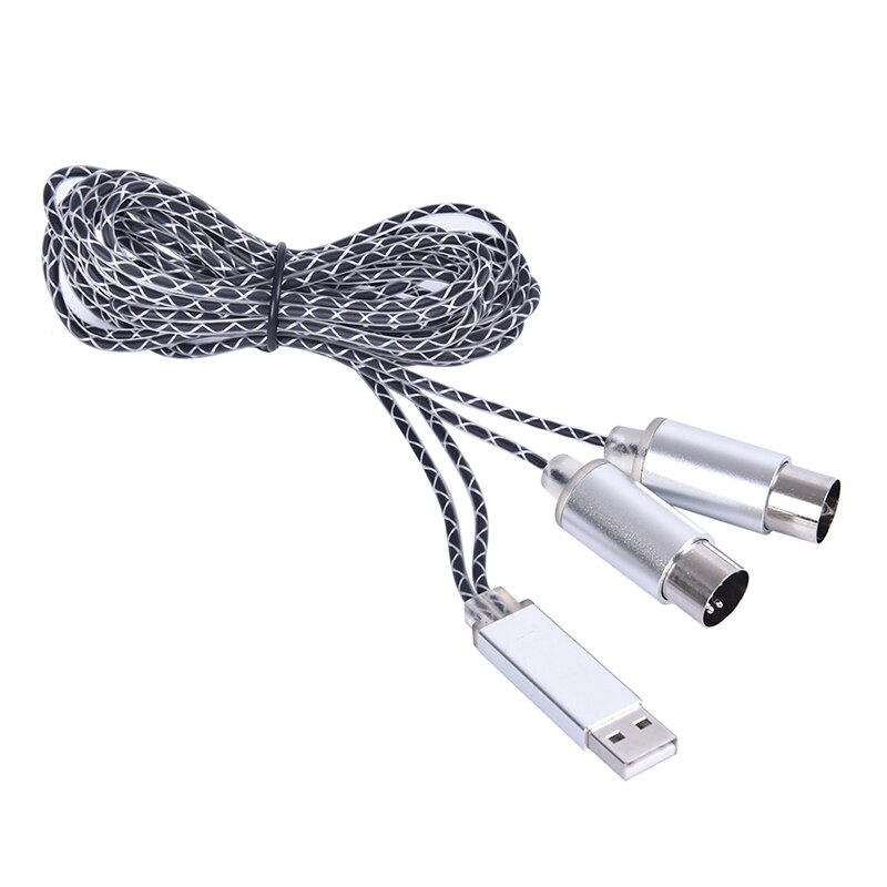 MIDI Cable To USB IN-OUT Converter, MIDI Interface With Indicator Light, Metal Shell
