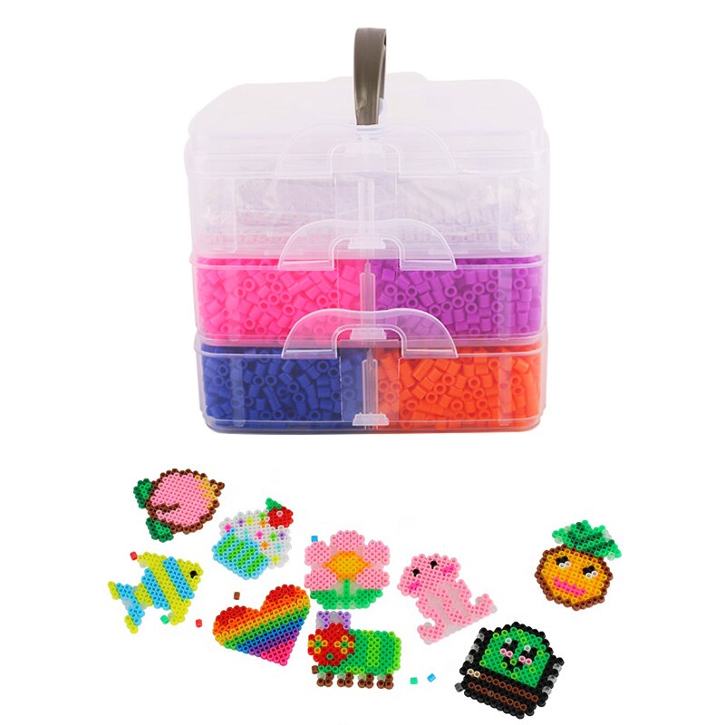 Jinletong 9600 Stuks Hama Kralen 5Mm Set Zekering Kralen 12 Kleuren Met Pegboards En Sjablonen, Pincet, strijken Papier Puzzels Voor Kinderen