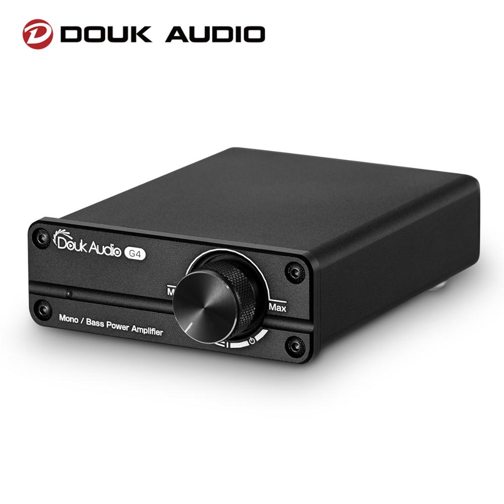 Douk audio-mini subwoofer g4, amplificador digital de canal mono frequência, 100w de potência, áudio hifi