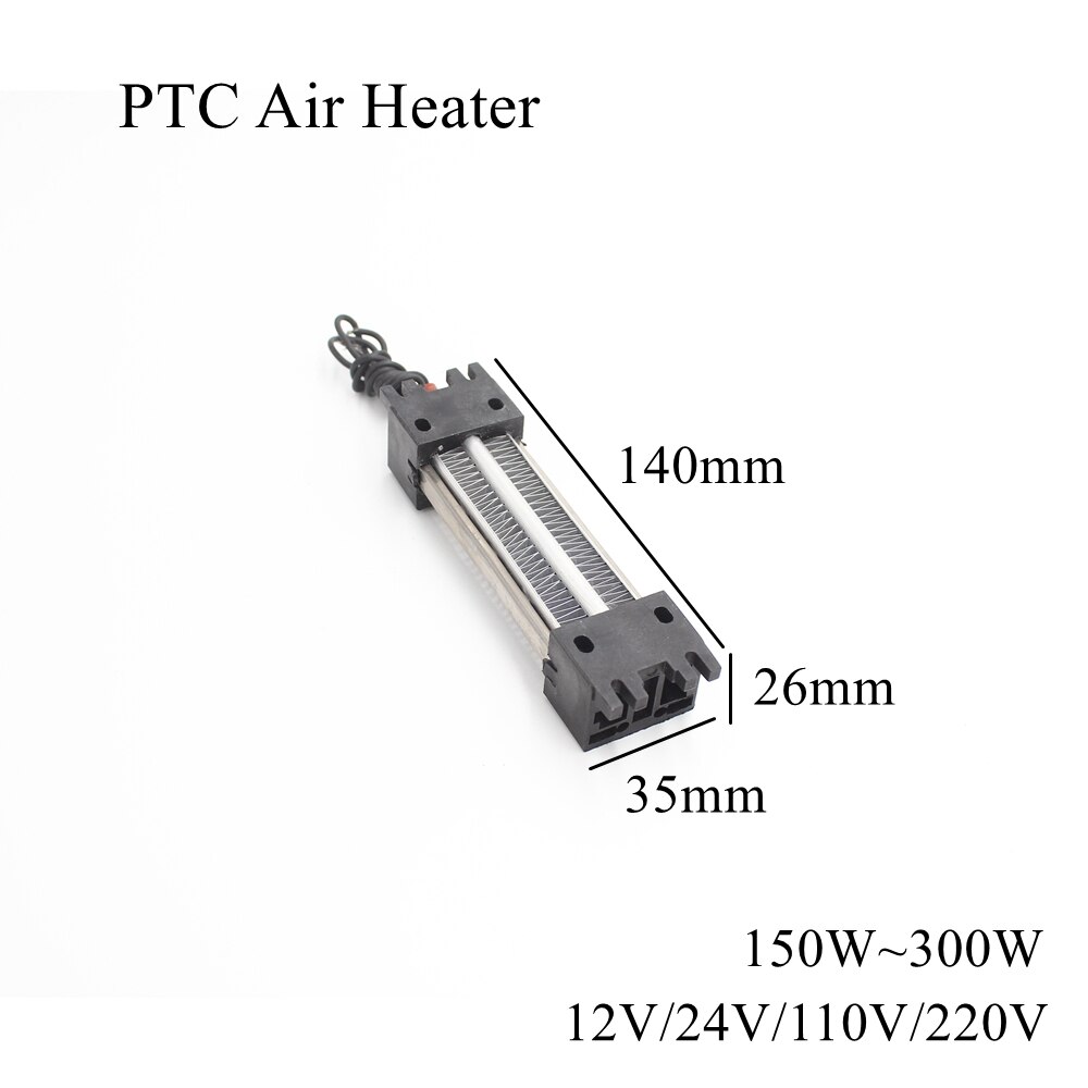Calentador de aire PTC de 140x35x26mm, 12V, 220V, 200W, termistor de cerámica, minicalentadores para exteriores, inducción, acuario, agua, placa de película para coche
