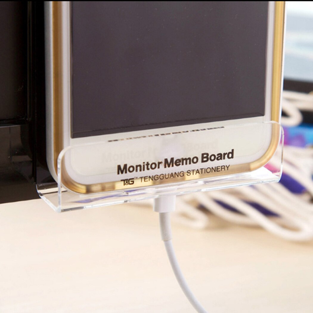Acrylic Monitor Message Memo Board For Sticky Note Transparent Holder PC Screen Computer Monitors Side Panel Planner Wr