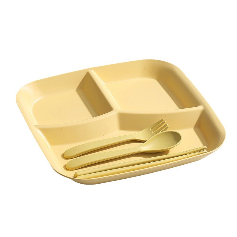Ensalada de frutas de comida plato dividido tres-placa de plato occidental dieta plato de comida bandeja de alimentos bandeja de cocina vajilla
