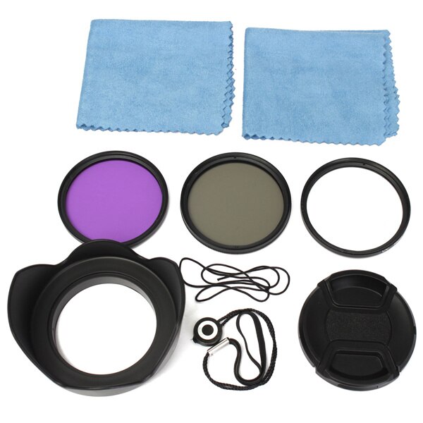 58mm UV FLD CPL Circular Polarizing Filter Kit Set + Lens Hood For Canon EOS 1200D 750D Rebel T4i T3i for T3 T2i T1i XT XS XSi