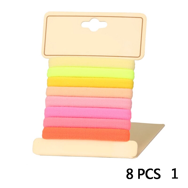 8 Teile/satz Mädchen Elastische Stirnband Haar Band Candy Headwear Haar Seil Kinder Haar Zubehör: 8 PCS  1