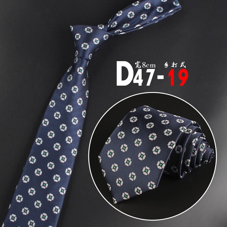8Cm Jacquard Gestreepte Stropdas Voor Mannen Vrouwen Polyester Elegante Hals Voor Bruiloft Business Volwassen Suits Skinny Ties retro Stropdas: D47-19