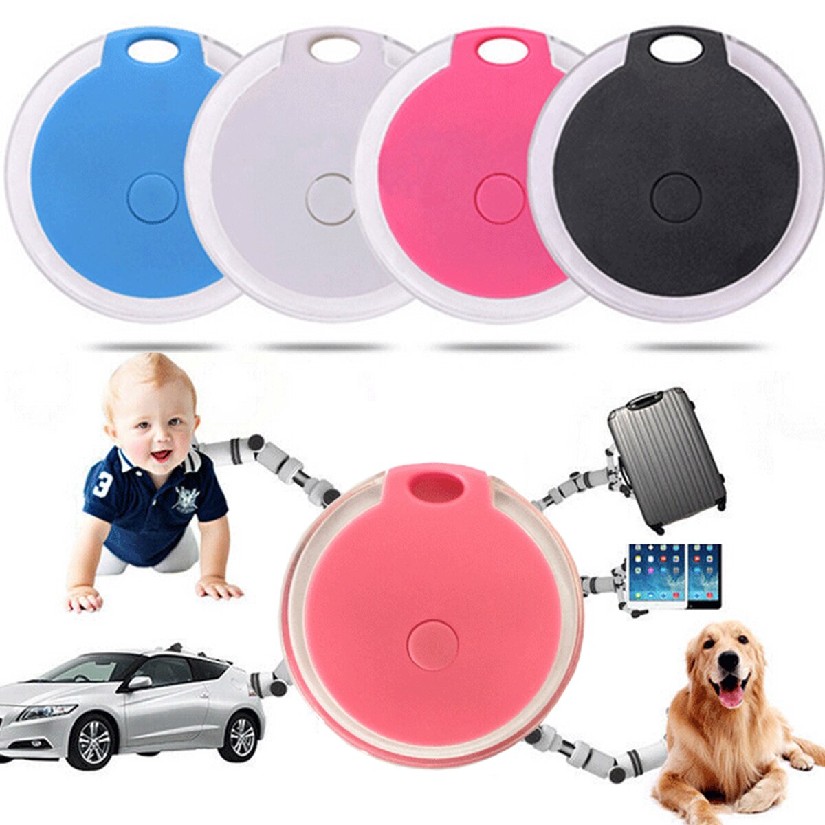 Smart BT Anti-Lost Tracker Portable Mini Locator Alarm Positioning Selfie Trackers For Pet Keys Wallet Bag Kids