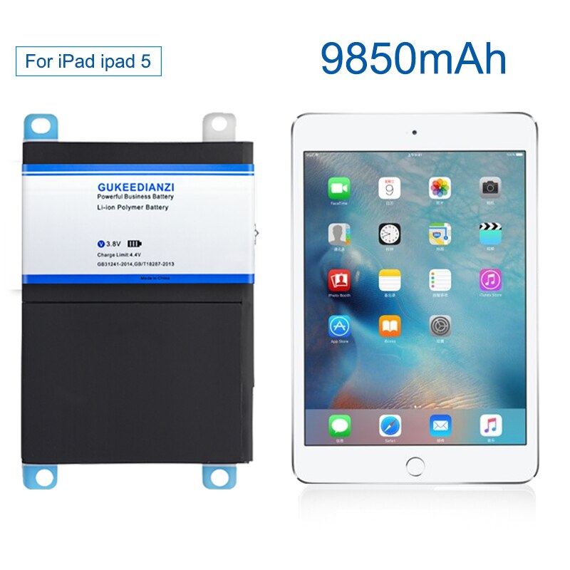Tablet Battery Replacement - 9580mAh Li-ion Polymer - For iPad 5 Air A1484 A1474 A1475 - Safe & Stable