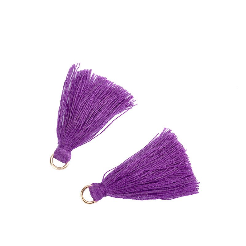 Anneau suspendu gland frange pendentif | 100 pièces, bricolage, petits glands garniture vêtements rideau décoratif boucles d'oreilles composants de bijoux: Purple tassls