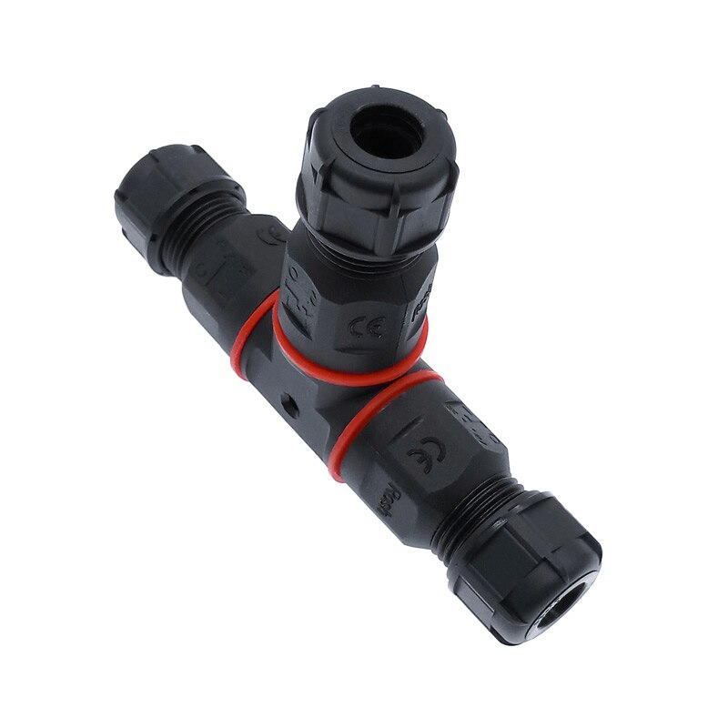 T shape waterproof connector IP68 3 pins 250V 24A Cable Wire Gland Sleeve connector quick connect waterproof connector